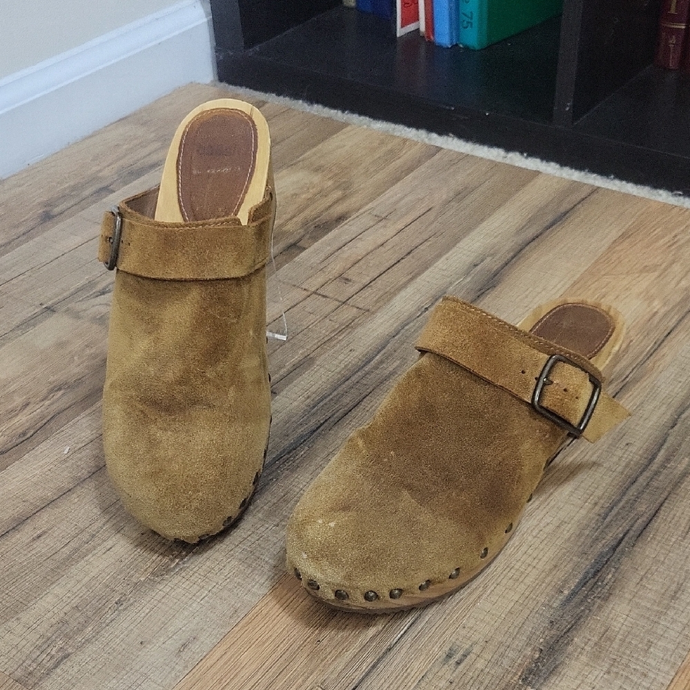 BA&SH Brown Suede Clog Mules - 39